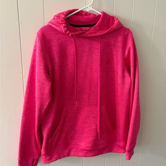 Adidas Pink Hoodie Sweatshirt Climawarm EUC Womens Medium - Picture 3 of 7